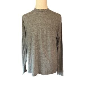 John Elliott Long Sleeve Tee 2 Heather Gray Made in USA Crew Neck Soft Stretch